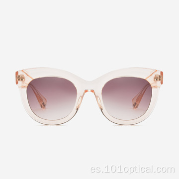 Gafas de sol de mujer de acetato redondas con forma de ojo de gato